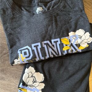 Black PINK Floral Graphic Tee and leggings